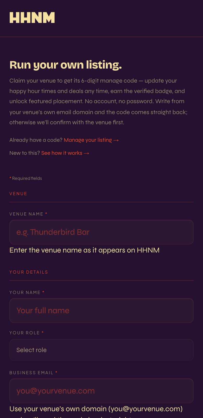 The claim form